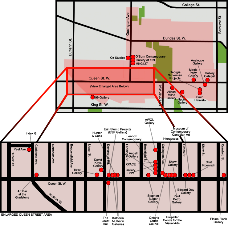 Queen West Ossington Map